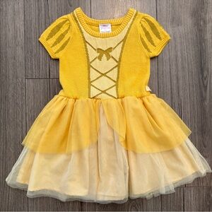 Disney Princess Belle Dress 4T Knit Tulle Costume Birthday Party Dress Up Lined